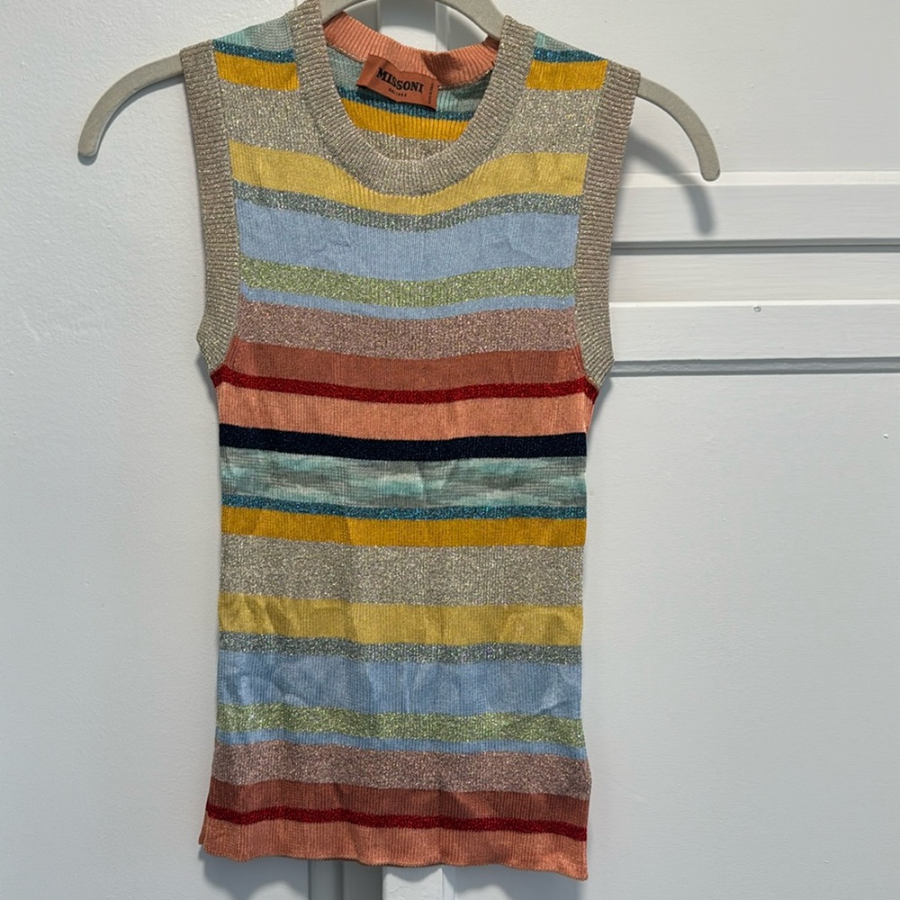 NWT Missoni multi color striped tank small 36
